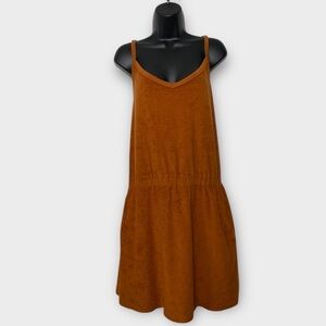 Offline by Aerie Burnt Orange Terrycloth Summer Lights Dress w/ Pockets Size XXL